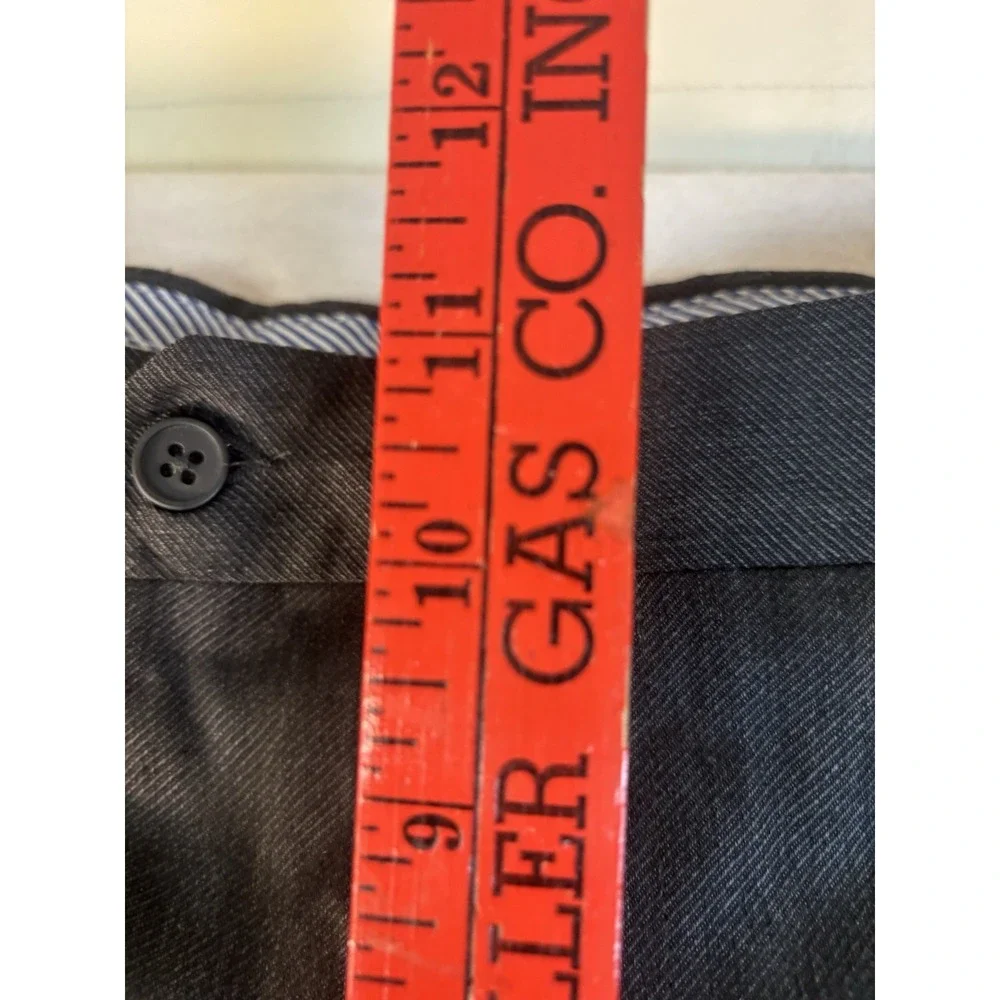 Kirkland Signature Men's 34x32 Wool Pleated Cuffed Dress Slacks Charcoal Twill